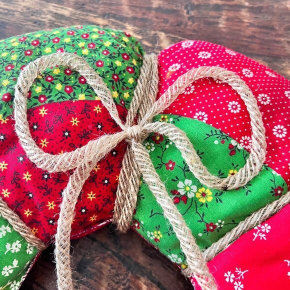 Handmade Cottagecore Fabric Wreath 17” - Picture 7 of 8
